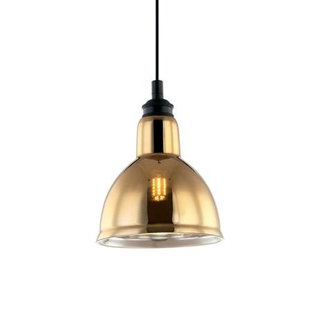 Pendente Vidro Dourado com Metal Preto 1xE27 40w Ø15x18,30cm New Line - NL-PD1194-DO Menor preço em Pendente Vidro Dourado com Metal Preto 1xE27 40w Ø15x18,30cm New Line - NL-PD1194-DO
