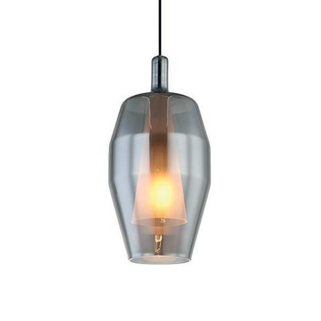 Pendente Vidro/Metal 1xE27 40w Ø20x40cm Fumê New Line - NL-PD1168-FM Menor preço em Pendente Vidro/Metal 1xE27 40w Ø20x40cm Fumê New Line - NL-PD1168-FM
