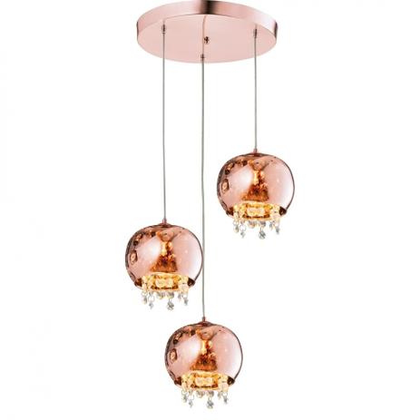 Pendente Vidro/Metal 3Xg9 40W 35X120Cm Cobre - Quality Menor preço em Pendente Vidro/Metal 3Xg9 40W 35X120Cm Cobre - Quality