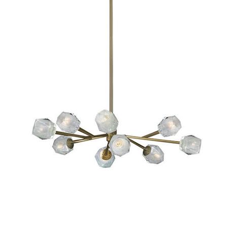 Pendente Vidro Transparente com Metal em Bronze 9xG9 40w 81x102cm New Line - NL-PD1172 Menor preço em Pendente Vidro Transparente com Metal em Bronze 9xG9 40w 81x102cm New Line - NL-PD1172