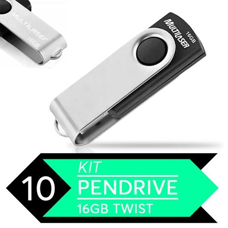 Pendrive 16gb Twist Preto 10 Anos Garantia Multilaser Menor preço em Pendrive 16gb Twist Preto 10 Anos Garantia Multilaser