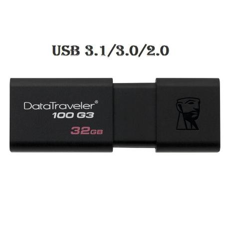 Pendrive 32GB DT100 Kingston DataTraveler Usb 3.1/3.0/2.0 Menor preço em Pendrive 32GB DT100 Kingston DataTraveler Usb 3.1/3.0/2.0