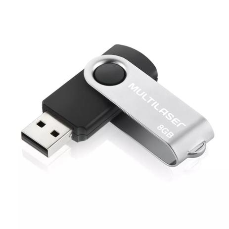 Pendrive 8gb Twist Preto 2.0 - Original 10 Anos Garantia - Multilaser Menor preço em Pendrive 8gb Twist Preto 2.0 - Original 10 Anos Garantia - Multilaser