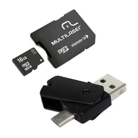 Menor preço em Pendrive Dual 4 em 1 16gb Cartão de Memória e Micro SD - Multilaser