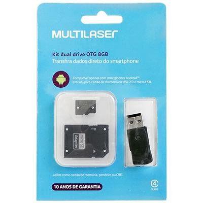 Pendrive Kit dual drive OTG 8GB Multilaser - MC130 - 135 - multilaser Menor preço em Pendrive Kit dual drive OTG 8GB Multilaser - MC130 - 135 - multilaser
