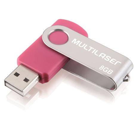 Pendrive Multilaser PD687 TWIST USB 2.0 8GB Rosa Menor preço em Pendrive Multilaser PD687 TWIST USB 2.0 8GB Rosa