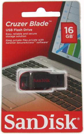 Pendrive SanDisk Cruzer Blade 16GB Menor preço em Pendrive SanDisk Cruzer Blade 16GB