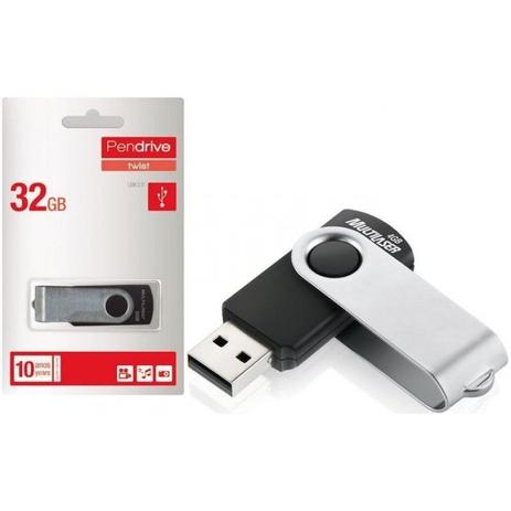 Pendrive TWIST Black 32Gb Multilaser - PD589 Menor preço em Pendrive TWIST Black 32Gb Multilaser - PD589