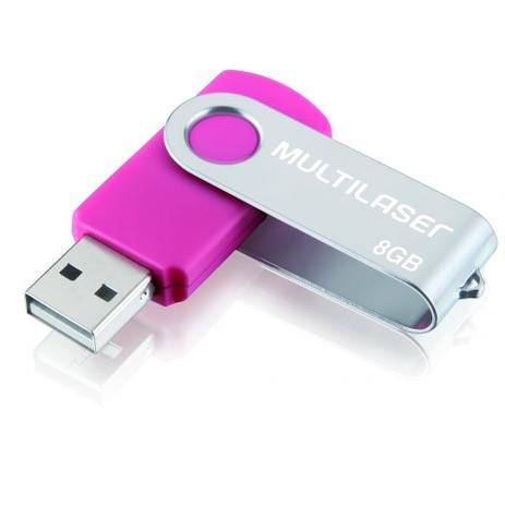 Pendrive TWIST Rosa 8GB Multilaser PD687 Menor preço em Pendrive TWIST Rosa 8GB Multilaser PD687