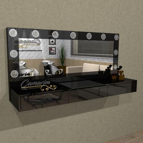 Penteadeira Camarim 1,50 m Profissional Para Salão e MakeUp Suspensa com 3 Gaveta - PE10 - Camarim Móveis Menor preço em Penteadeira Camarim 1,50 m Profissional Para Salão e MakeUp Suspensa com 3 Gaveta - PE10 - Camarim Móveis