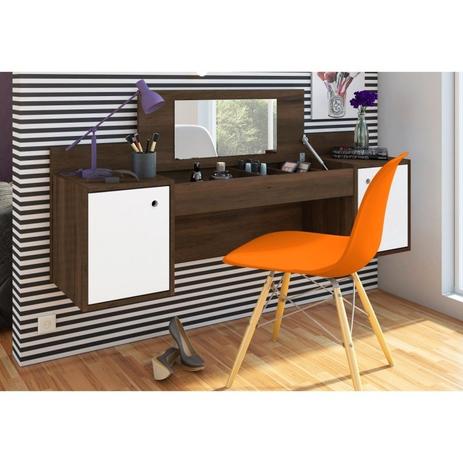 Menor preço em Penteadeira Camarim Atração Cedro/Branco e Cadeira Charles Laranja - Albatroz