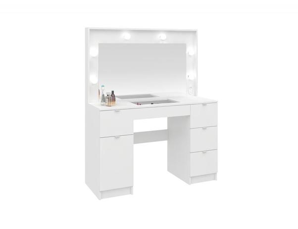 Penteadeira Camarim Bianca com 5 Gavetas 1 Porta e Espelho Branco - Fellicci moveis Menor preço em Penteadeira Camarim Bianca com 5 Gavetas 1 Porta e Espelho Branco - Fellicci moveis