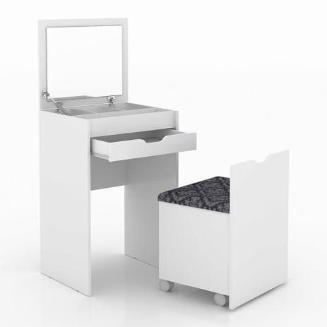 Penteadeira Camarim com Puff 01 Gaveta 01 Porta Basculante PE2007 BR TEC 369 Branco Tecnomobili Menor preço em Penteadeira Camarim com Puff 01 Gaveta 01 Porta Basculante PE2007 BR TEC 369 Branco Tecnomobili