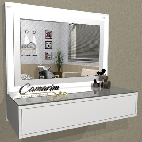 Penteadeira Camarim LUZ INDIRETA Para Salão e MakeUp Suspensa com 1 Gaveta - PE08 - Camarim móveis Menor preço em Penteadeira Camarim LUZ INDIRETA Para Salão e MakeUp Suspensa com 1 Gaveta - PE08 - Camarim móveis
