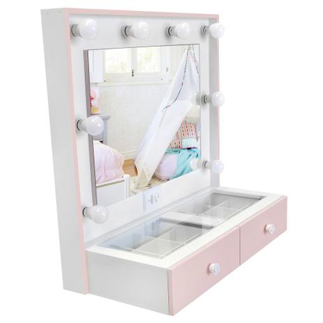Penteadeira Camarim Mdf Suspensa Completa, espelho, vidro, parte elétrica pronta - Rosa Milkshake Dom Móveis Menor preço em Penteadeira Camarim Mdf Suspensa Completa, espelho, vidro, parte elétrica pronta - Rosa Milkshake Dom Móveis