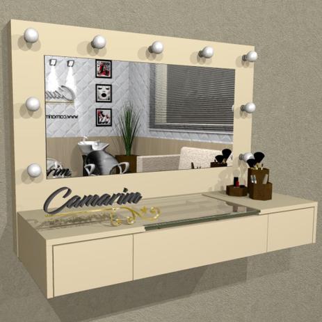 Penteadeira Camarim Profissional Para Salão e MakeUp Suspensa com 3 Gaveta - PE02 BEGE - Camarim móveis Menor preço em Penteadeira Camarim Profissional Para Salão e MakeUp Suspensa com 3 Gaveta - PE02 BEGE - Camarim móveis