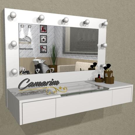 Penteadeira Camarim Profissional Para Salão e MakeUp Suspensa com 3 Gaveta - PE02 BRANCO - Camarim móveis Menor preço em Penteadeira Camarim Profissional Para Salão e MakeUp Suspensa com 3 Gaveta - PE02 BRANCO - Camarim móveis
