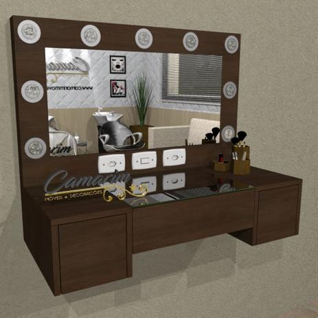 Penteadeira Camarim Profissional Para Salão e MakeUp Suspensa com 3 Gaveta - PE05 TABACO - Camarim móveis Menor preço em Penteadeira Camarim Profissional Para Salão e MakeUp Suspensa com 3 Gaveta - PE05 TABACO - Camarim móveis