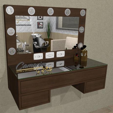 Penteadeira Camarim Profissional Para Salão e MakeUp Suspensa com 3 GavetaS - PE13 TABACO - Camarim móveis Menor preço em Penteadeira Camarim Profissional Para Salão e MakeUp Suspensa com 3 GavetaS - PE13 TABACO - Camarim móveis