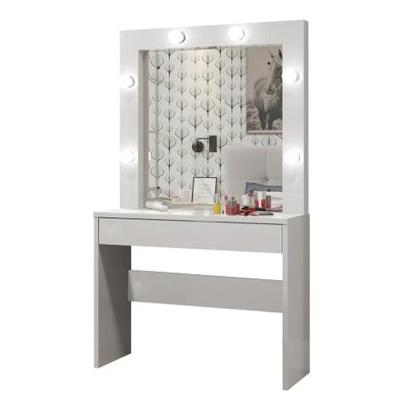 Penteadeira Camarim Romance 130 cm Branco - Mavaular Menor preço em Penteadeira Camarim Romance 130 cm Branco - Mavaular