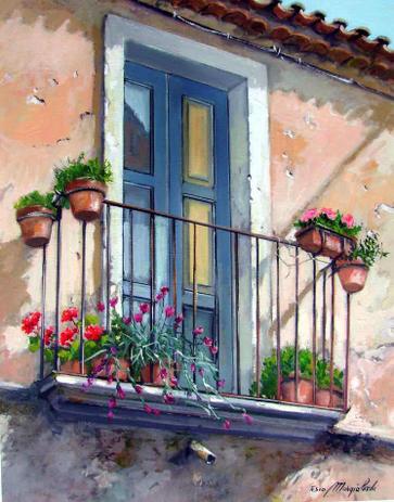 Pequena Sacada Florida - Francesco Mangialardi - Tela 60x76 Para Quadro - Santhatela Menor preço em Pequena Sacada Florida - Francesco Mangialardi - Tela 60x76 Para Quadro - Santhatela