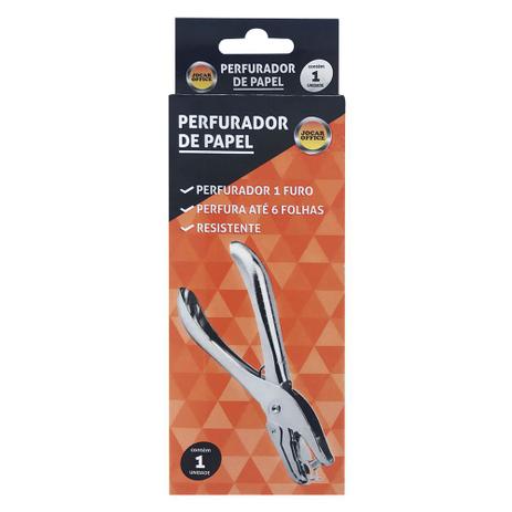 Perfurador Papel Metal 1 Furos 06fls 93070 - Leonora Com. Menor preço em Perfurador Papel Metal 1 Furos 06fls 93070 - Leonora Com.