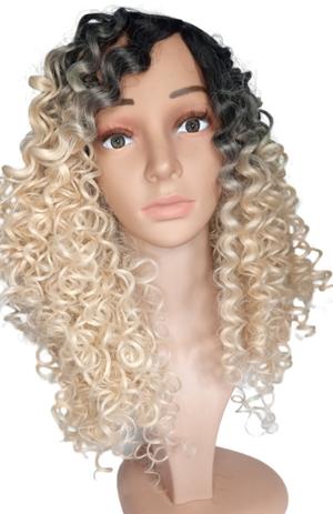 Peruca wig cacheada loira 45 cm orgânica - Ms Cabelos