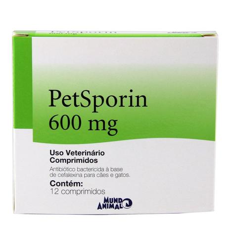 Petsporin 600mg Antibiótico Cães e Gatos c/ 12 comp. - Mundo Animal Menor preço em Petsporin 600mg Antibiótico Cães e Gatos c/ 12 comp. - Mundo Animal