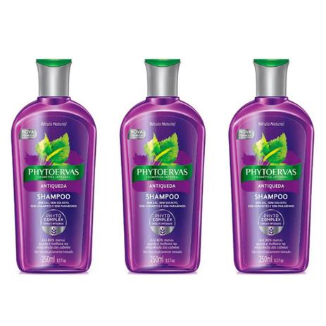 Phytoervas Antiqueda Shampoo 250ml (Kit C/03) Menor preço em Phytoervas Antiqueda Shampoo 250ml (Kit C/03)