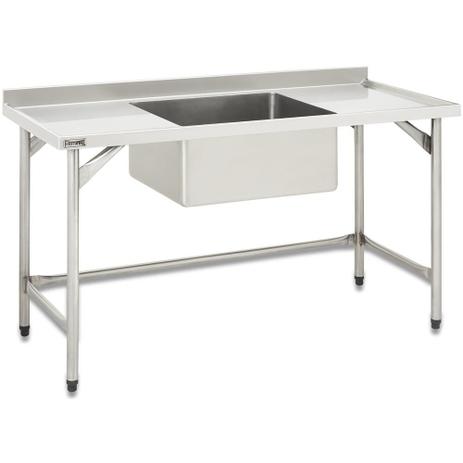 Pia 1,2 m Total Inox AISI 304 com cuba 60 x 50 x 33 cm Fritomaq Menor preço em Pia 1,2 m Total Inox AISI 304 com cuba 60 x 50 x 33 cm Fritomaq