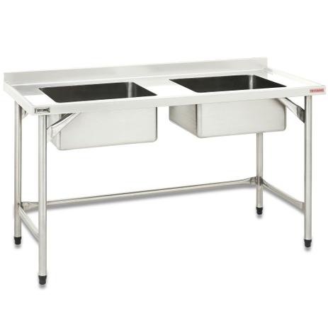 Pia 1,8 m Total Inox AISI 304 com 2 cubas 50 x 40 x 25 cm Fritomaq Menor preço em Pia 1,8 m Total Inox AISI 304 com 2 cubas 50 x 40 x 25 cm Fritomaq
