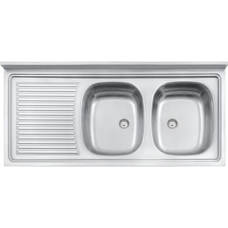 Pia aco inox 120x55 2cd perf tramontina Menor preço em Pia aco inox 120x55 2cd perf tramontina
