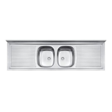 Pia aco inox 304 ba 180x55 2cc perf tramontina Menor preço em Pia aco inox 304 ba 180x55 2cc perf tramontina