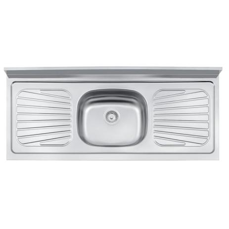 Pia Aço Inox com Cuba Central e escorredor Raggi 40 52 X 120cm - Tramontina Menor preço em Pia Aço Inox com Cuba Central e escorredor Raggi 40 52 X 120cm - Tramontina