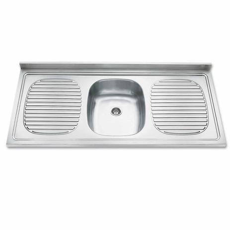 Pia de Apoio para Cozinha Tramontina Stratta 34 com Válvula 3.1/2 - 1,40m x 55cm Inox Menor preço em Pia de Apoio para Cozinha Tramontina Stratta 34 com Válvula 3.1/2 - 1,40m x 55cm Inox