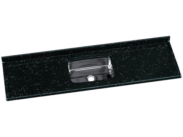 Pia de Cozinha Mármore Sintético 180x55cm - A. J. Rorato Roralit Pedra Escura Menor preço em Pia de Cozinha Mármore Sintético 180x55cm - A. J. Rorato Roralit Pedra Escura
