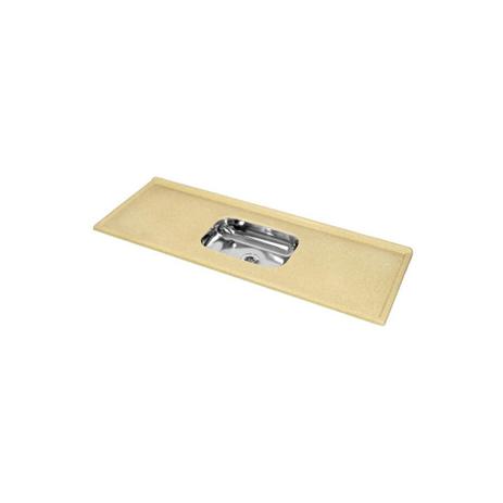 Menor preço em Pia em Mármore Sintético com Cuba Inox 120cm Marrom Imperial - Decoralita