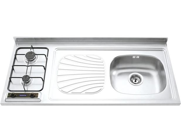 Pia-fogão em aço inox 120 x 55 cm - Pias-fogão - Tramontina Menor preço em Pia-fogão em aço inox 120 x 55 cm - Pias-fogão - Tramontina