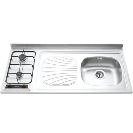 Pia-fogão em aço inox 120 x 55 cm - STAR 40 + 2GX DX - Tramontina (110V/220V) Menor preço em Pia-fogão em aço inox 120 x 55 cm - STAR 40 + 2GX DX - Tramontina (110V/220V)
