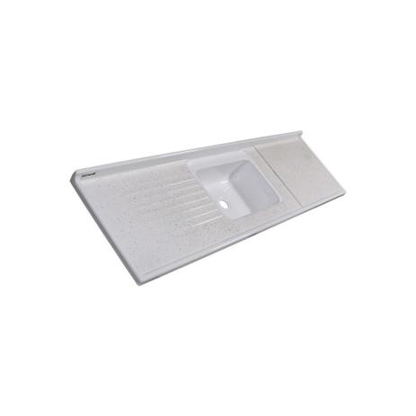 Pia Isocril Sintético com Cuba Esmaltada Simples Branca 180cm - Corso Menor preço em Pia Isocril Sintético com Cuba Esmaltada Simples Branca 180cm - Corso