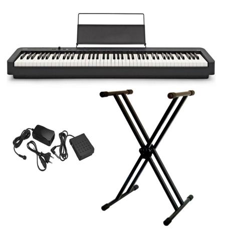 Piano Digital CDP-S100 CASIO Preto 88 Teclas + Suporte Duplo X Menor preço em Piano Digital CDP-S100 CASIO Preto 88 Teclas + Suporte Duplo X