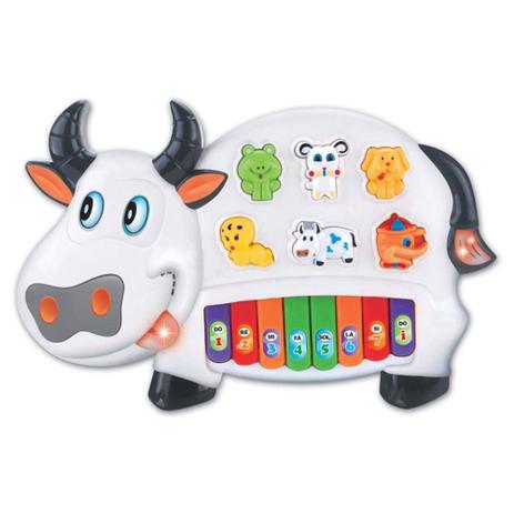 Piano Musical Vaquinha Teclado Infantil Bebe Braskit Piano Teclado De Brinquedo Magazine Luiza