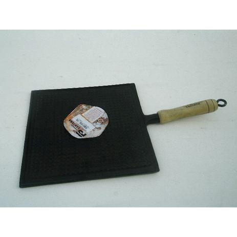 Picanheira em ferro fundido estriada com cabo 25x25cm - Fundicao santana Menor preço em Picanheira em ferro fundido estriada com cabo 25x25cm - Fundicao santana