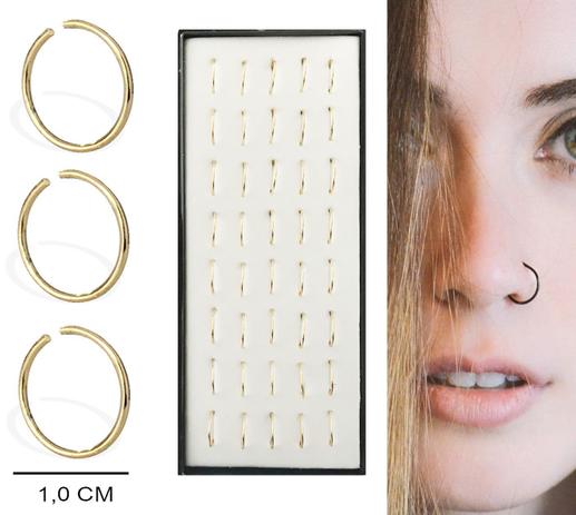 Menor preço em Piercing De Nariz Argolinha Argola em Aço - 40 Unidades - Dourado - Joli monde