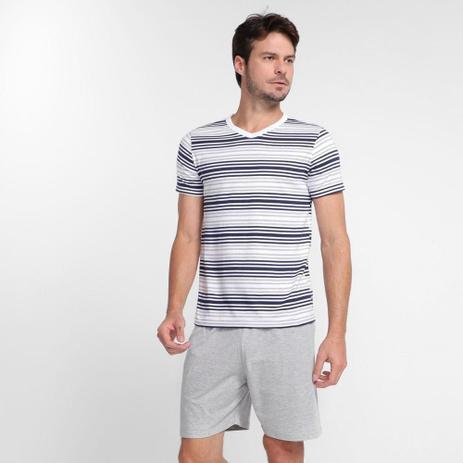 Pijama Adulto Malwee Listrado Curto Masculino - Pijama Masculino - Magazine  Luiza