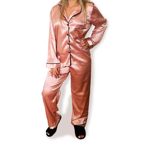 Conjuntos De Pijama Feminino De Cetim Com Detalhes De Rendas E Laços.