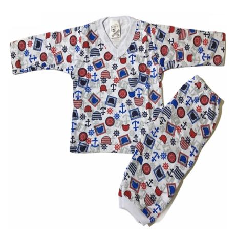 Pijama bebe moletom flanelado âncoras - MILKONTOS - Pijama para Bebês -  Magazine Luiza