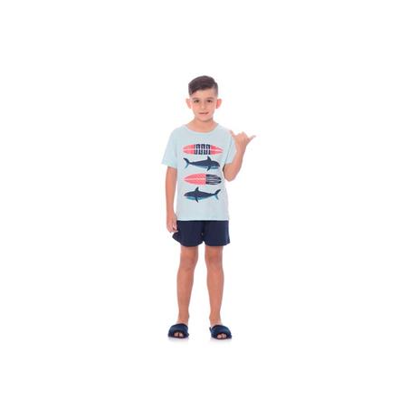 Pijama Curto Masculino Infantil Surf Algodão - Villa enzo Menor preço em Pijama Curto Masculino Infantil Surf Algodão - Villa enzo
