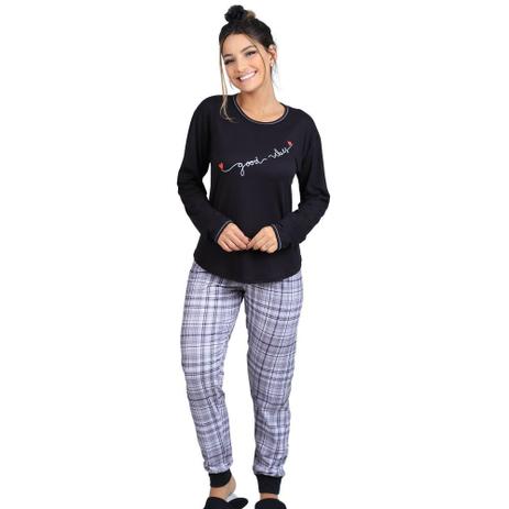 Pijama De Frio Feminino Para O Inverno Com Estampa Conjunto Blusa Manga  Comprida E Calça - Cia do Corpo - Pijama Feminino - Magazine Luiza