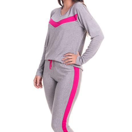 Pijama De Frio Inverno Feminino Adulto Blusa Gola V Com Manga Longa E Calça  Tecido Em Viscolycra - TexCriar - Pijama Feminino - Magazine Luiza